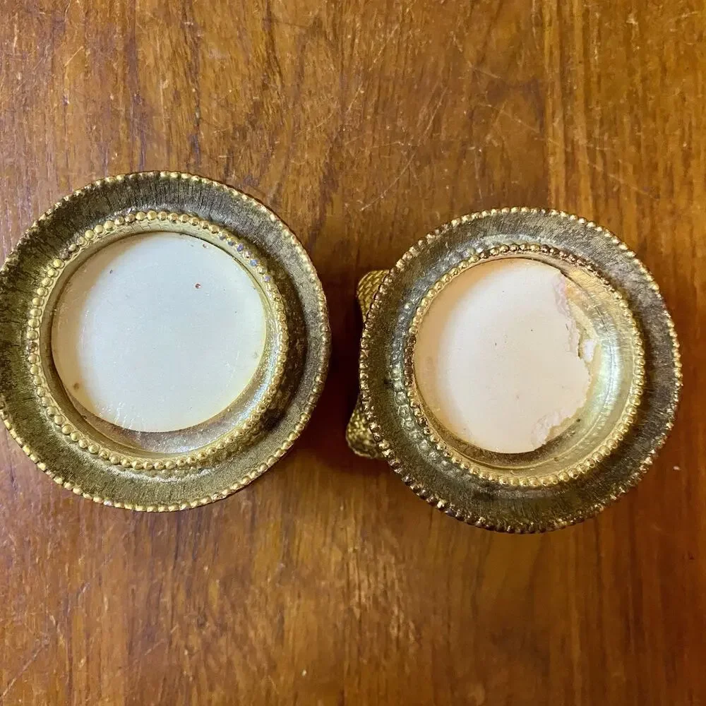 Vintage Brass Ornate Candlestick Holders 2.5” Set Of 2 Baroque-style